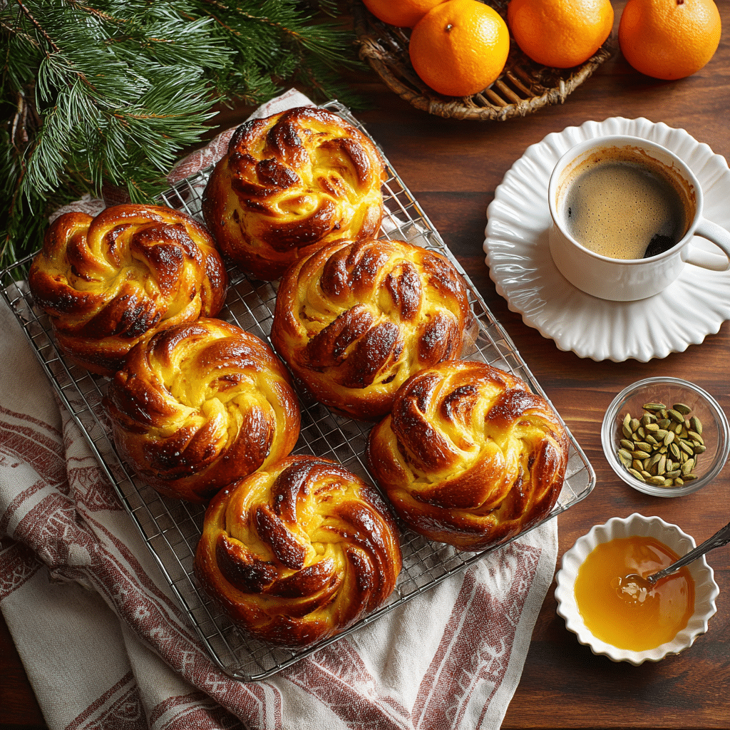 Orange Cardamom Buns Recipe - Recipe Image