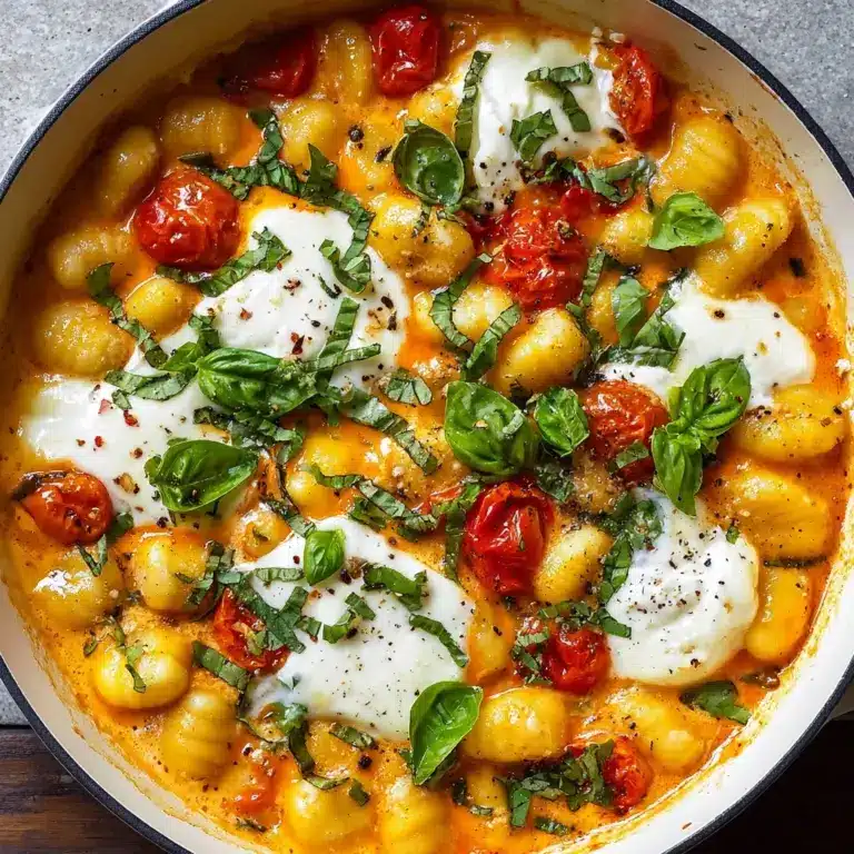 30 Minute Creamy Tomato Gnocchi with Burrata Recipe
