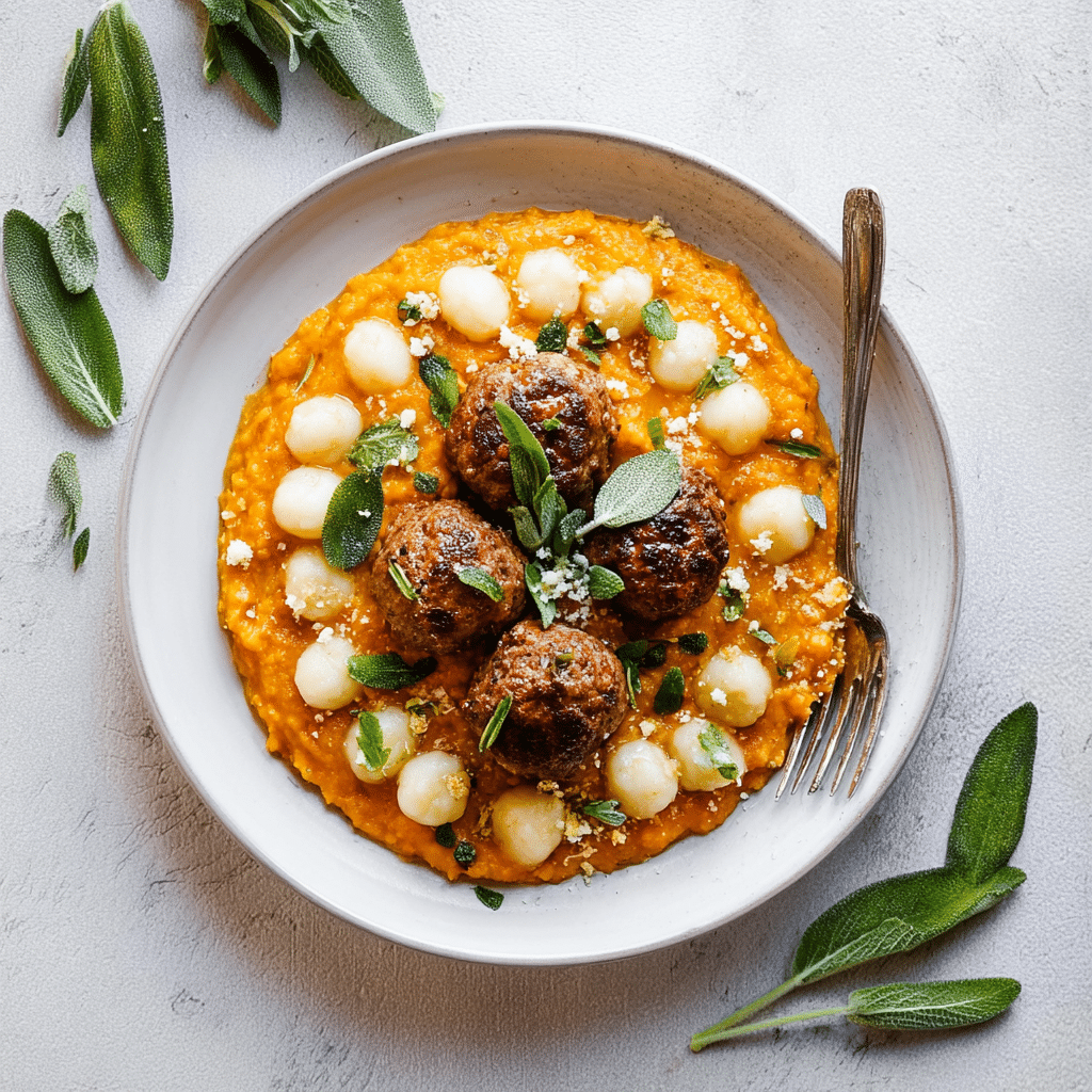 Turkey Meatballs in Pumpkin Sage Sauce Recipe - Recipe Image