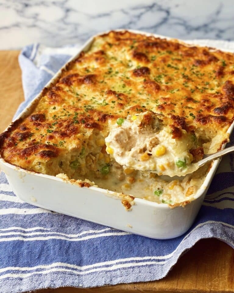 Easy Chicken Cobbler Dinner Casserole Recipe