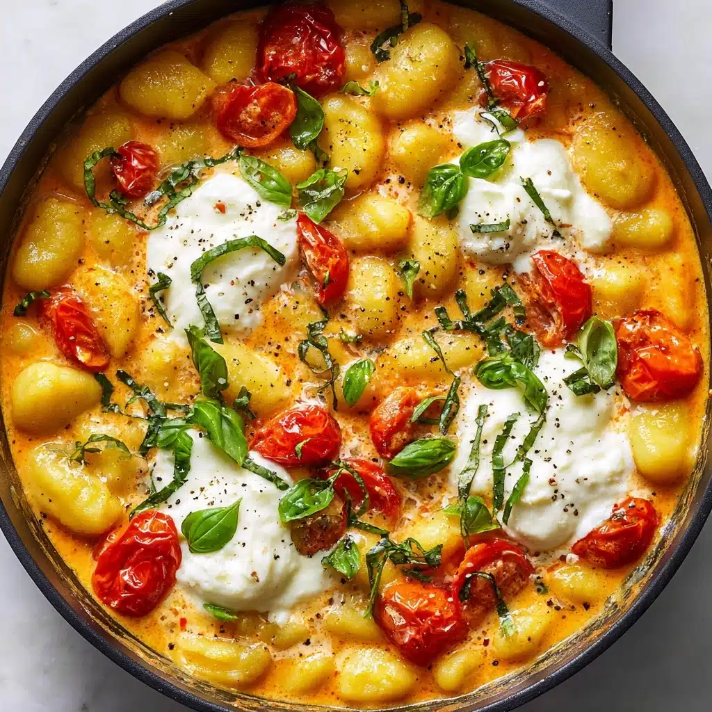 30 Minute Creamy Tomato Gnocchi with Burrata Recipe - Recipe Image
