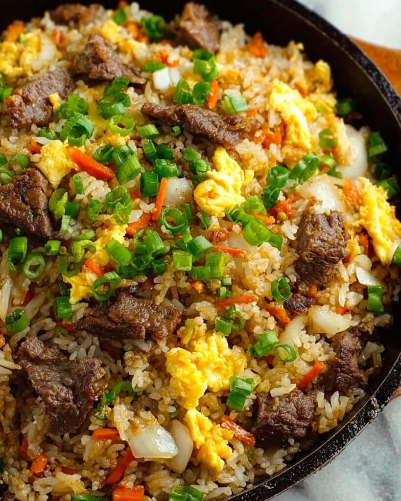 Onion Beef Fried Rice Recipe