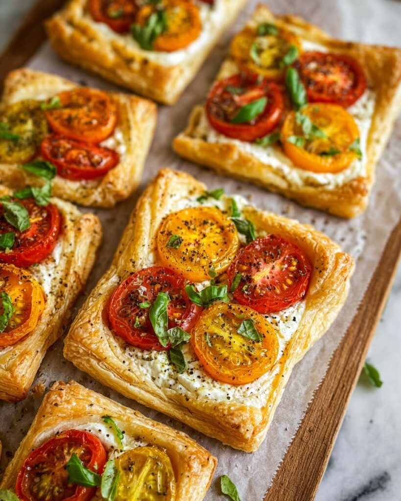 Tomato Tartlets with Puff Pastry and Ricotta Recipe