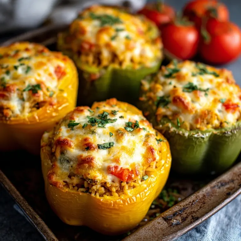 Easy Vegetarian Stuffed Bell Peppers with Rice Recipe