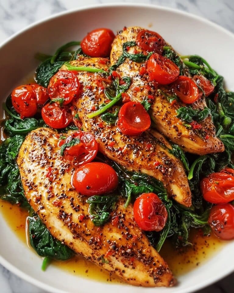 Balsamic Chicken Breast with Spinach and Tomatoes Recipe