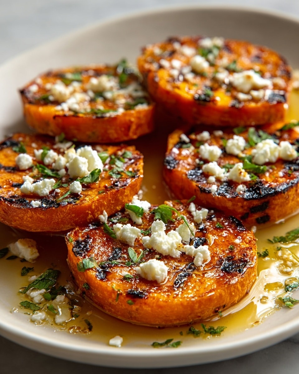 Roasted Sweet Potato Rounds with Honey & Feta Recipe