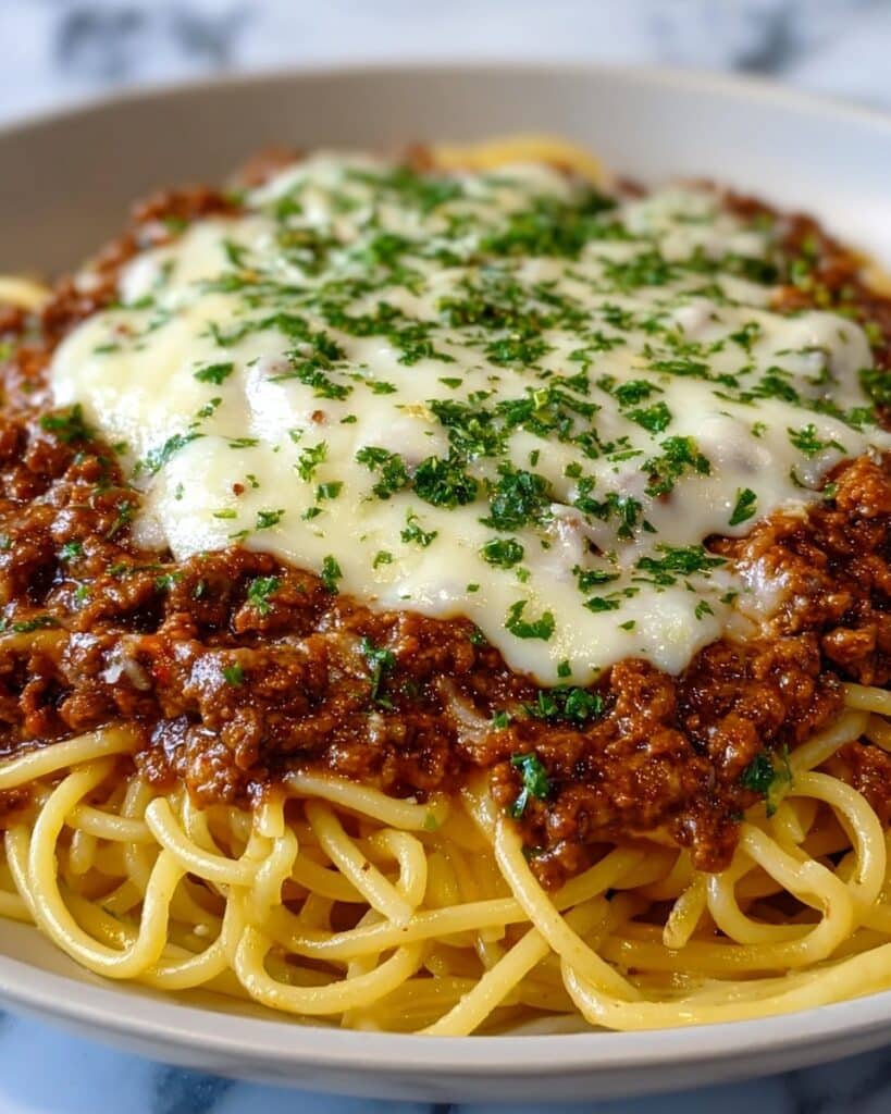 Cajun Beef Spaghetti with Creamy Three-Cheese Sauce Recipe