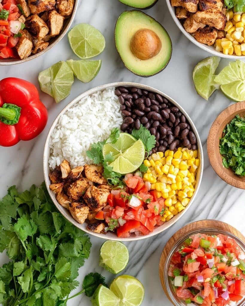 Flavorful Chicken Burrito Bowl with Pico de Gallo and Fresh Avocado Recipe