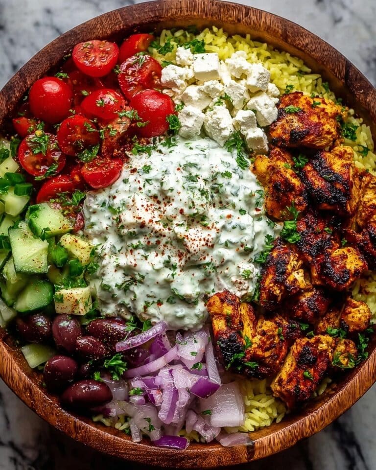 Greek Chicken Souvlaki Bowls with Garlic Sauce Recipe