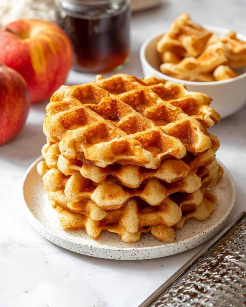 Apple Cinnamon Waffles (Eggless) Recipe