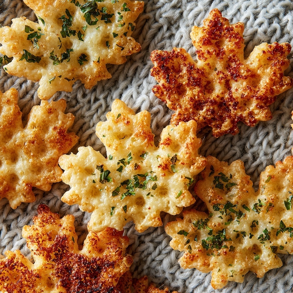 The image shows a group of leaf-shaped cookies or crackers arranged on a white marbled surface. Each leaf has one layer with a pale golden-brown baked dough texture topped with melted yellow cheese that has some darker brown spots of crispiness. Some leaves are plain cheese while others have green herbs and sprinkled paprika or chili powder adding red and green color spots. The leaf shapes are detailed with veins and edges that mimic real autumn leaves. Photo taken with an iphone --ar 4:5 --v 7