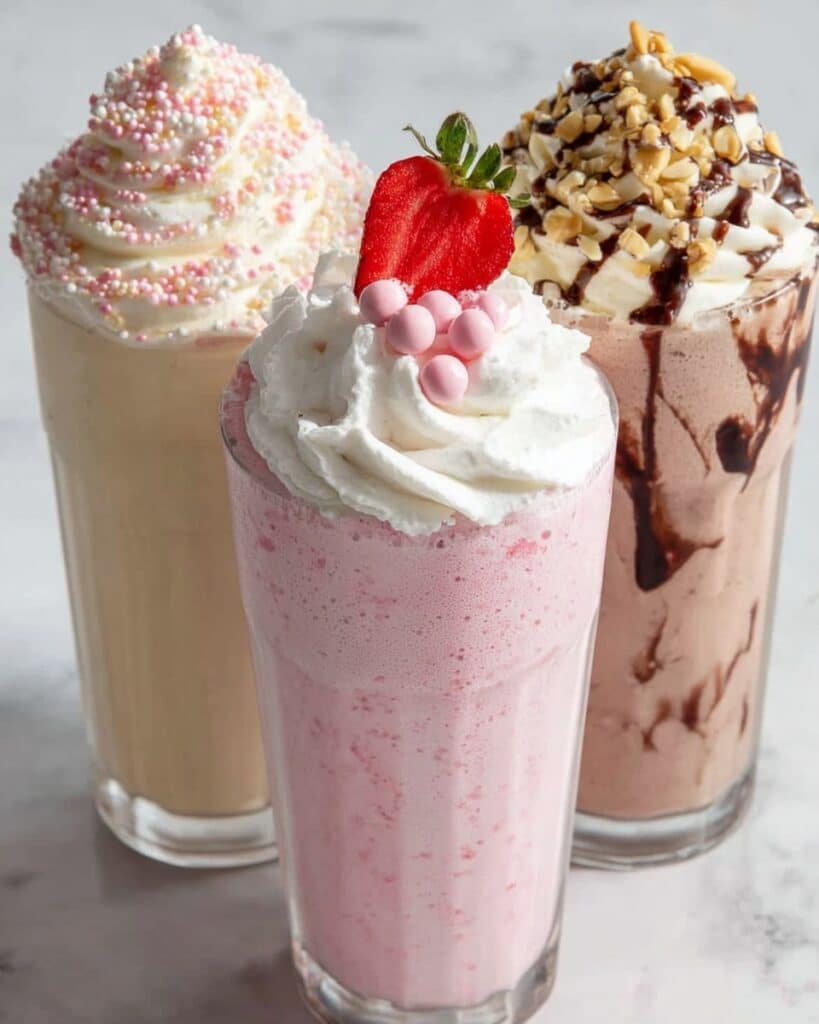 Homemade Triple Flavor Milkshake with Toppings Recipe