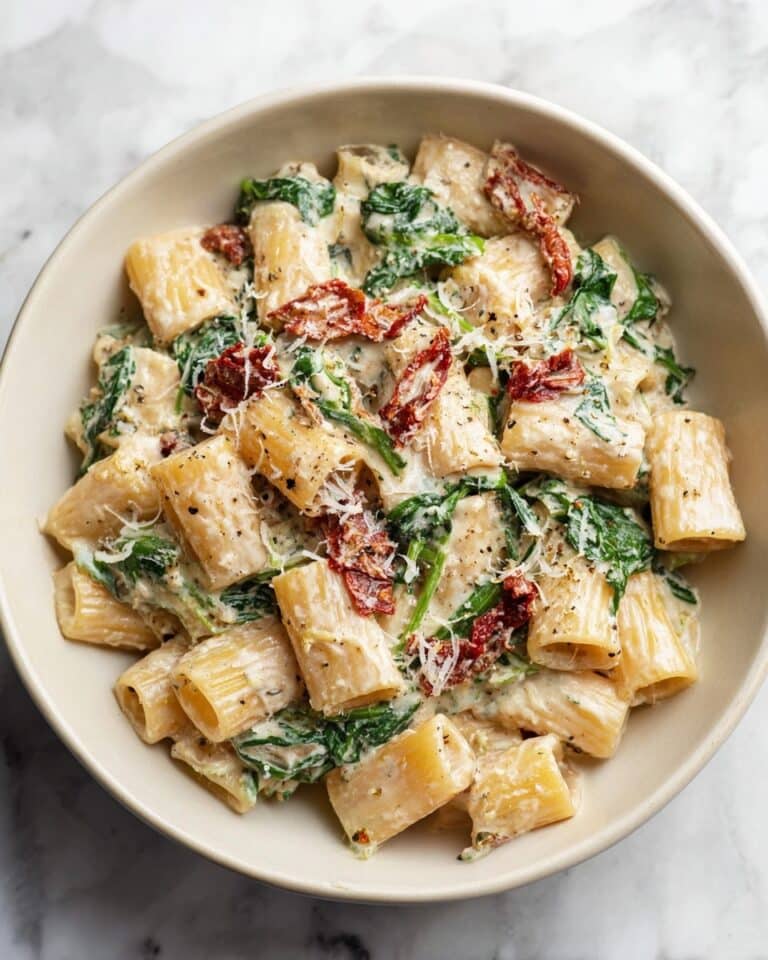 Sun-Dried Tomato Pasta with Spinach and Parmesan Recipe