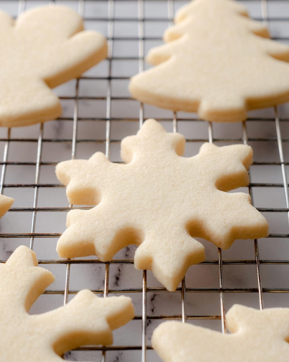 A sheet of pale beige dough is rolled out flat on a white marbled surface. A bright green plastic cookie cutter shaped like a Christmas tree is pressed into the dough, cutting out the tree shape with a wavy edge. Around this cutout, several other identical tree shapes are also visible, waiting to be cut. The dough has a smooth texture with slight uneven edges where it has been rolled. Photo taken with an iphone --ar 4:5 --v 7
