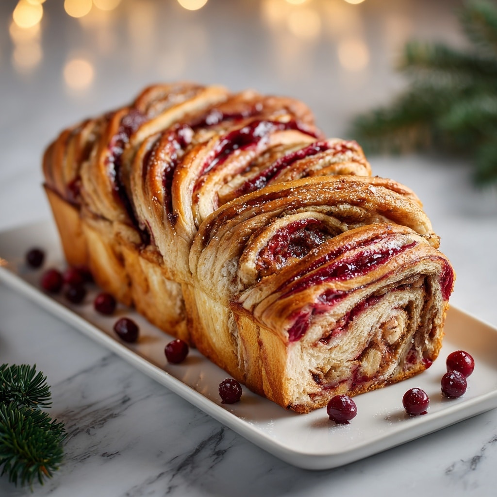 A loaf of braided babka bread is placed on a large white oval plate, showing a rich swirl pattern inside with layers of dark chocolate and light tan dough. The bread has a shiny, golden-brown crust with visible twisted layers on top, revealing a textured, dark chocolate filling. Two thick slices are cut and laid slightly overlapping in front of the loaf, exposing the spiral layers clearly. The plate sits on a white marbled surface, and in the background, there is a small terracotta bowl filled with poppy seeds on a wooden cutting board. Photo taken with an iphone --ar 4:5 --v 7