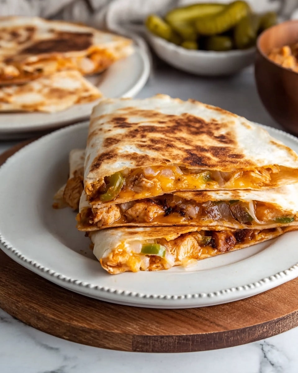 A woman's hand is holding a triangular piece of golden-brown grilled flatbread with a slightly crispy texture and light char marks, dipping it into a small white bowl filled with a smooth, light brown creamy sauce. More pieces of the same grilled flatbread are arranged in the background on a white plate, showing slightly browned, textured surfaces. The scene is set on a white marbled surface. Photo taken with an iphone --ar 4:5 --v 7