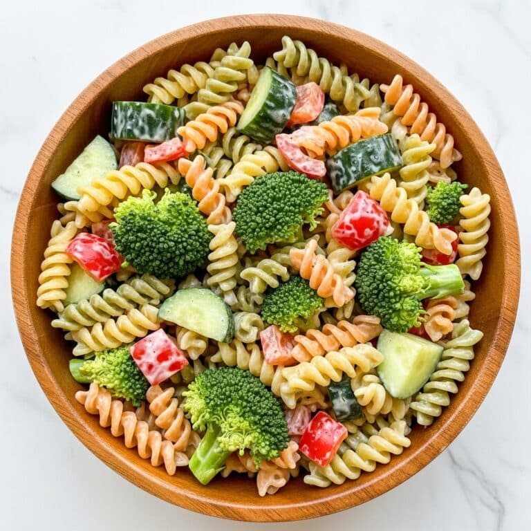 Creamy Ranch Pasta Salad with Tri Color Rotini and Fresh Veggies Recipe