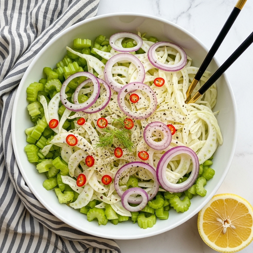 Fresh Celery Salad with Lemon, Parmesan, and Red Onion Recipe