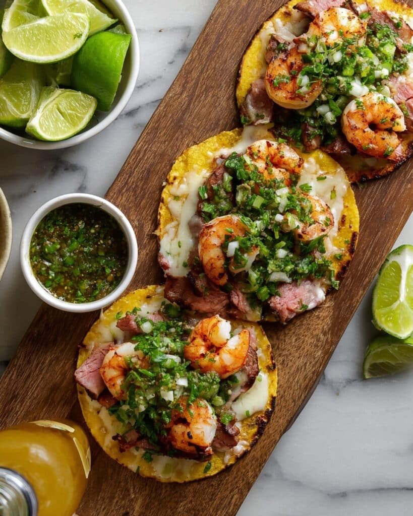 Steak and Shrimp Tacos with Chimichurri Recipe