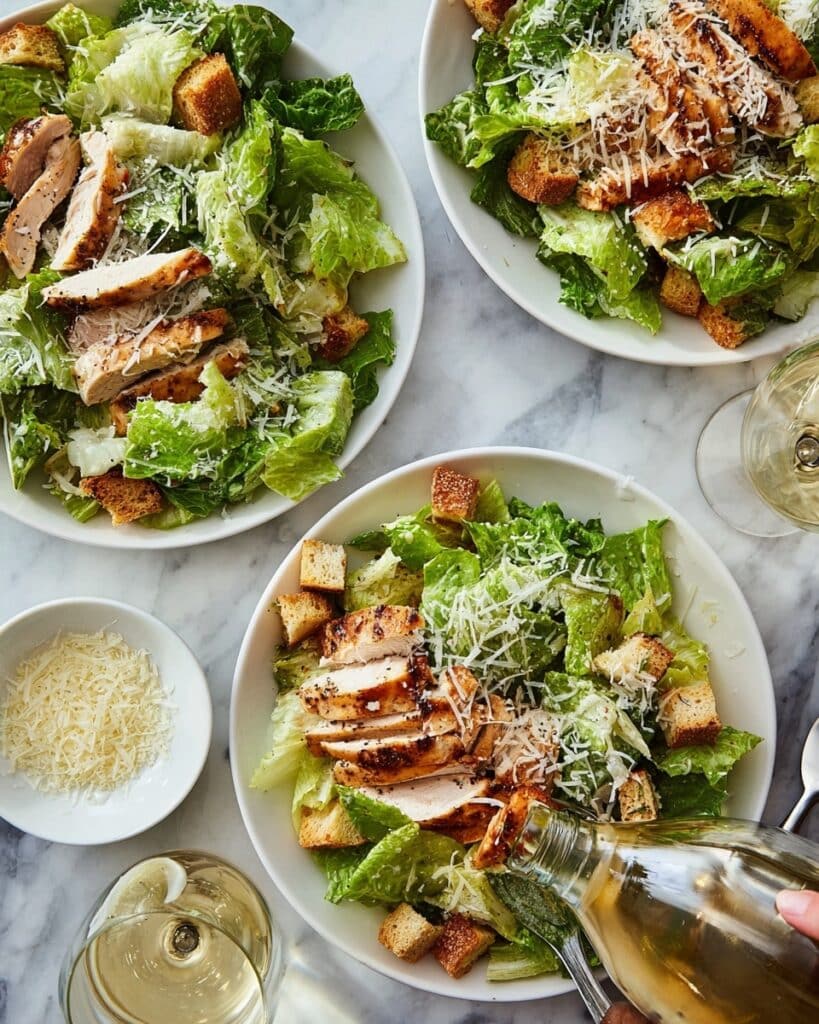 Caesar Salad with Homemade Croutons and Grilled Chicken Recipe