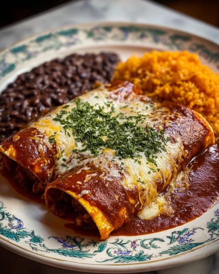 Two Cheese Enchiladas with Chile Con Carne Sauce & All-Beef Tamales Recipe