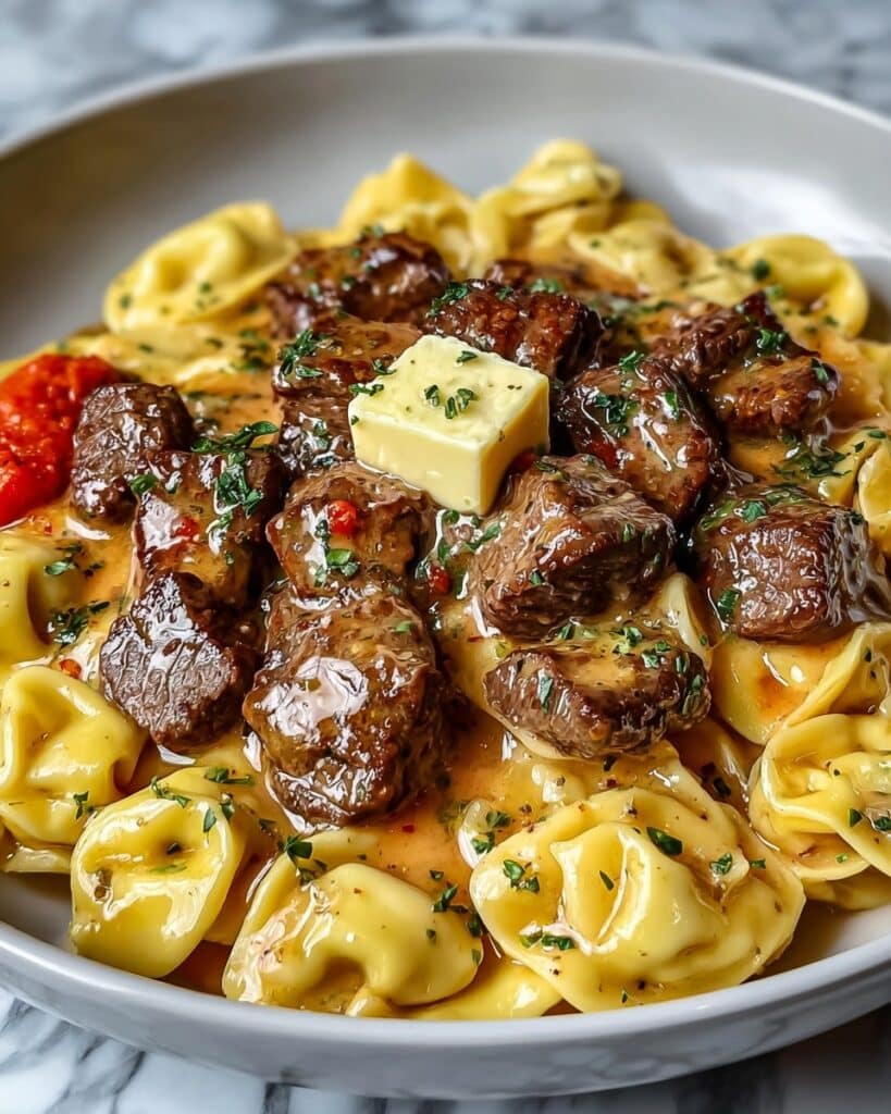 One-Pan Cowboy Butter Tortellini Steak Bites Recipe