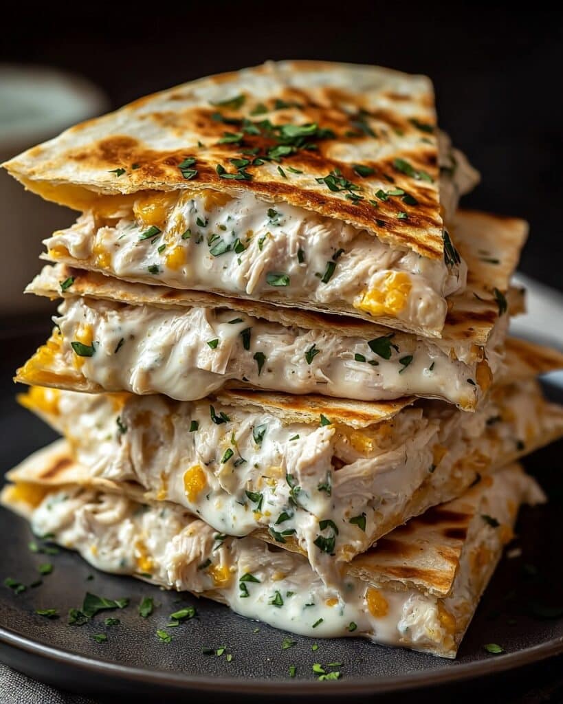 High-Protein Chicken Ranch Quesadilla Recipe