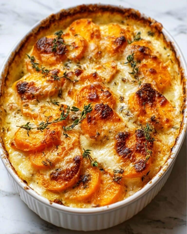 Creamy Butternut Squash and Potato Gratin with Thyme Recipe