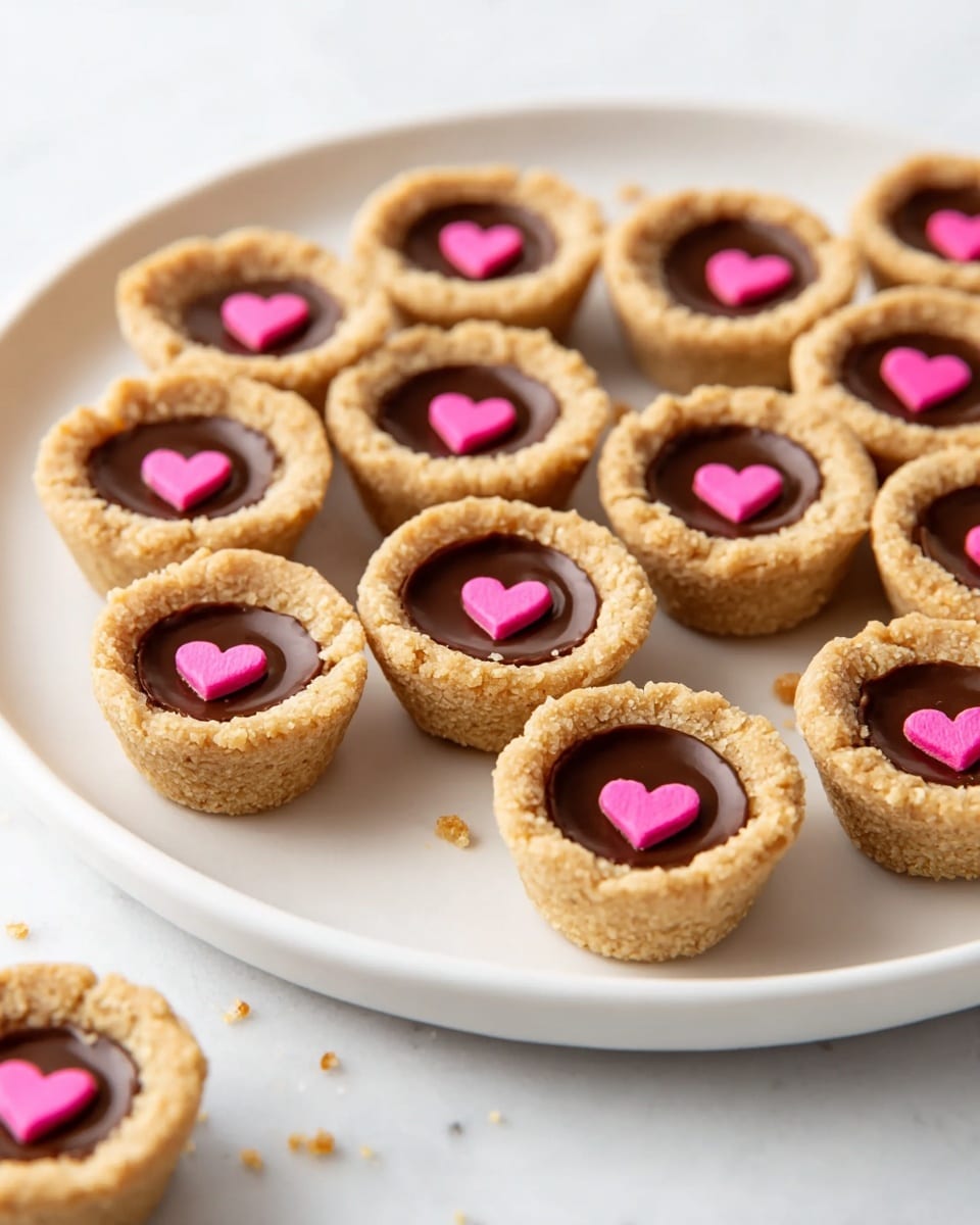 Easy Valentine Cookie Cups with Reese’s Peanut Butter Cups and Heart Sprinkles Recipe