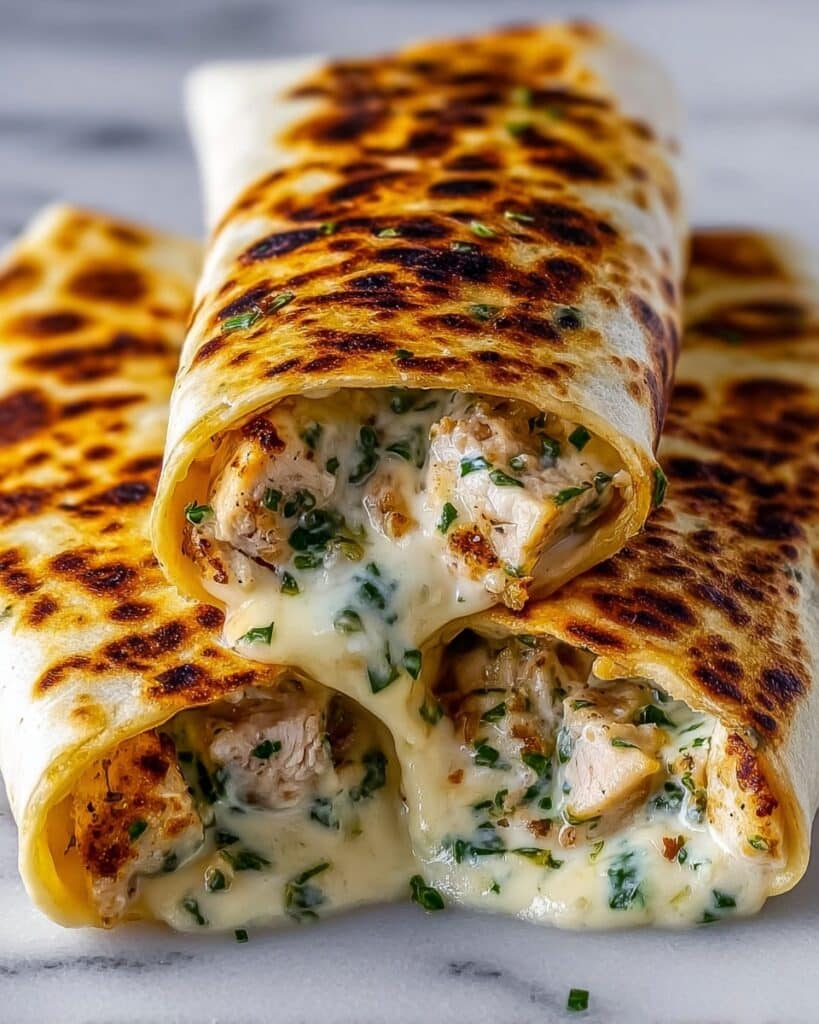 Low Carb Cheesy Garlic Chicken Wraps Recipe