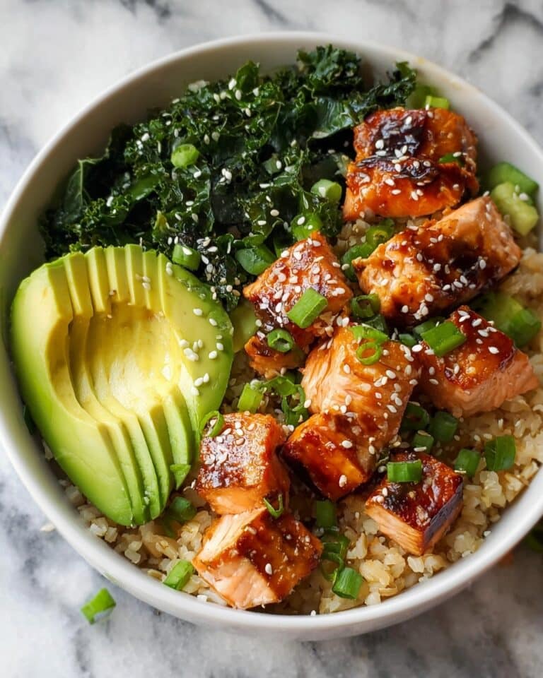 Honey Glazed Salmon Bowl with Cilantro Lime Veggies Recipe