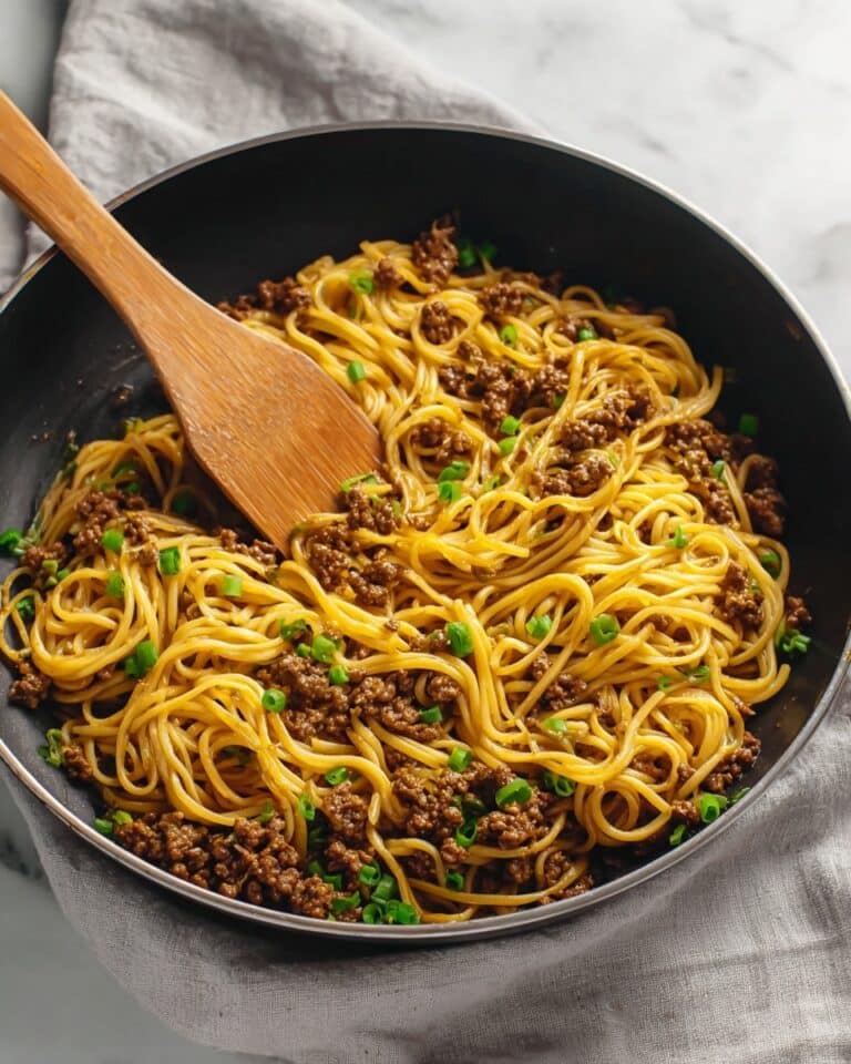 Mongolian Ground Beef Noodles Recipe