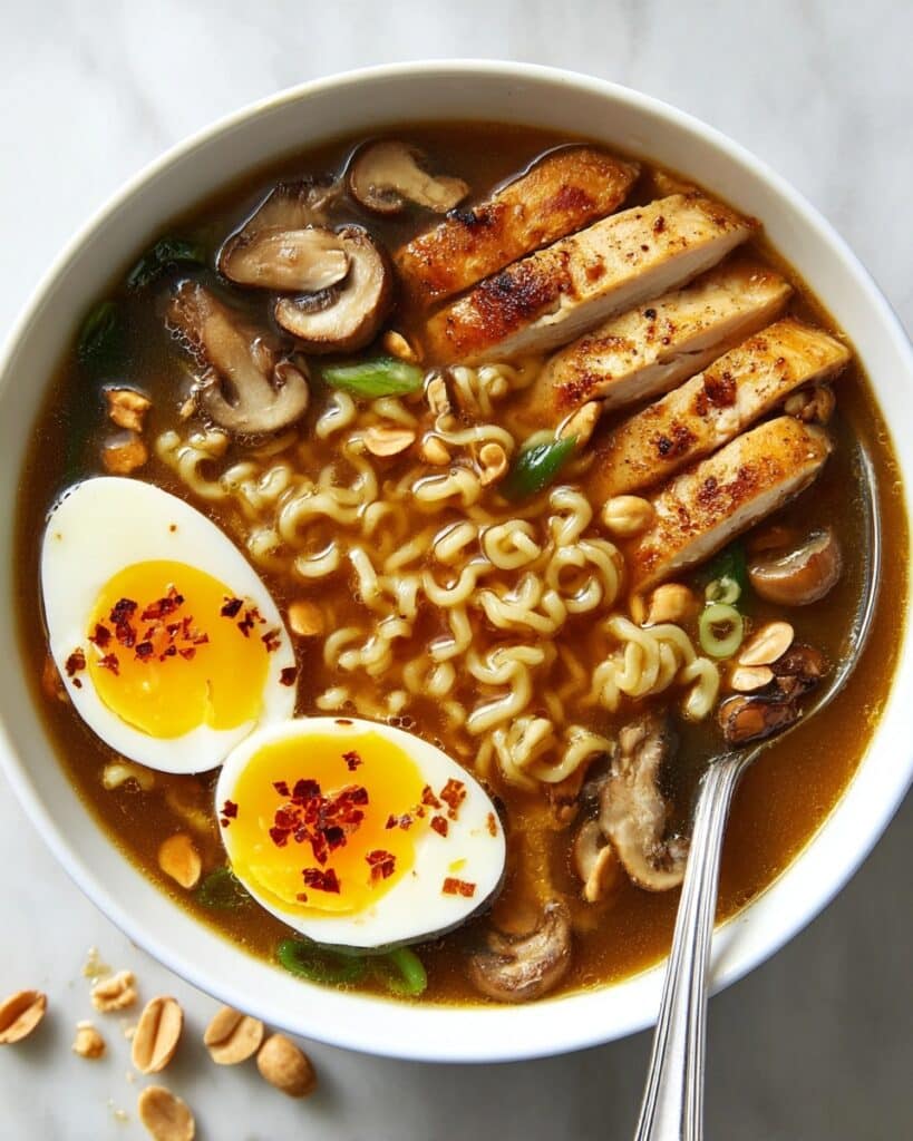 Homemade Ramen with Chicken, Mushrooms, and Bok Choy Recipe