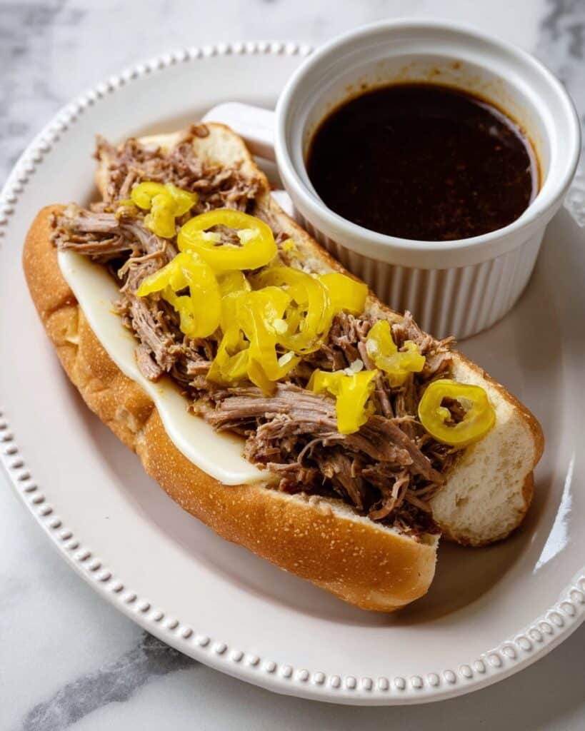 Pot Roast Sandwich with Pepperoncini and Provolone Recipe