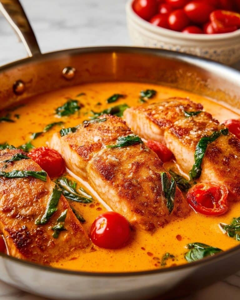 Creamy Roasted Red Pepper Salmon Recipe
