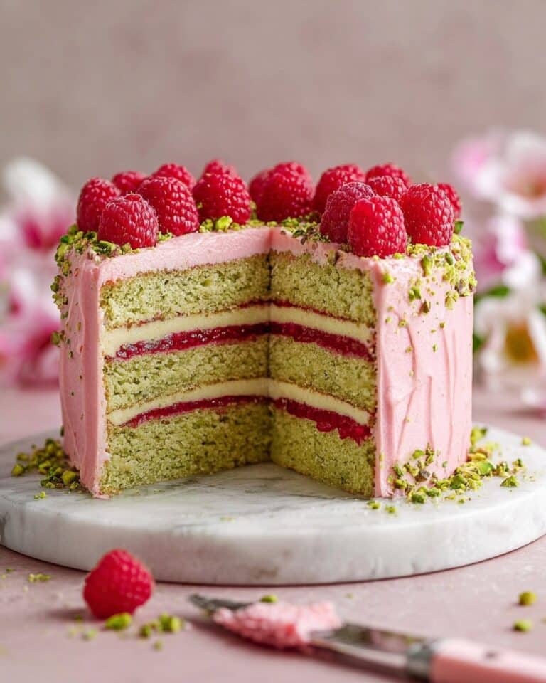 Raspberry Pistachio Cake Recipe
